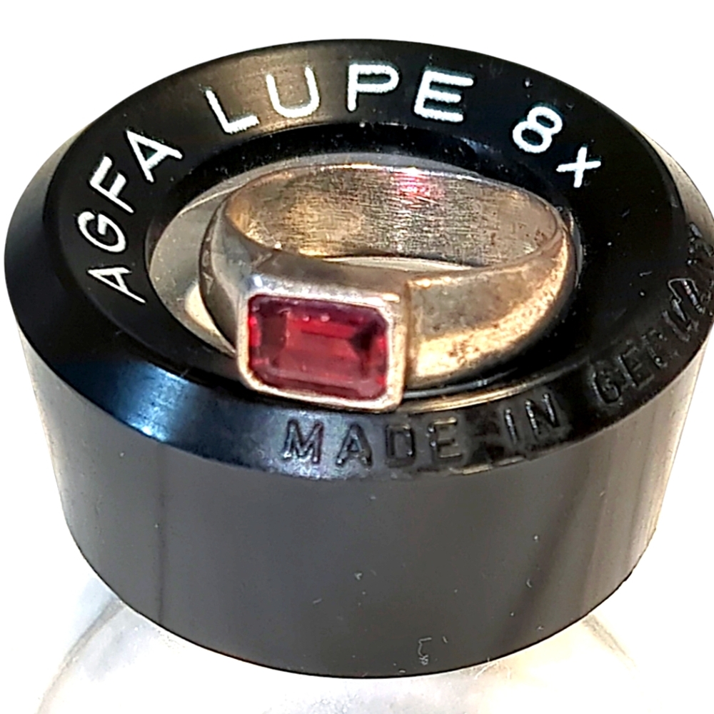 Vintage Estate Ruby Red Stone Ring 925 Sterling Silver, Signed A Hallmark